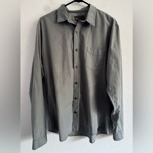 Vince Gray Striped Long Sleeve Button Down Collared Men's Shirt Size Large